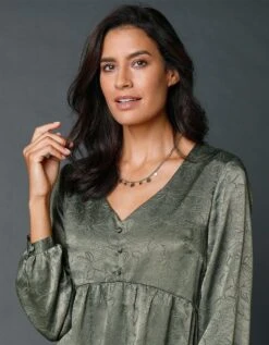 Robe Jacquard Col V -Femmes Vêtements Magasin 501645 C01 zoomx vue4