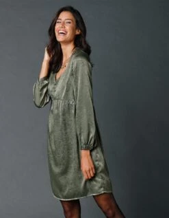 Robe Jacquard Col V -Femmes Vêtements Magasin 501645 C01 zoomx vue5