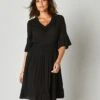 Robe Courte Macramé Unie, Crépon -Femmes Vêtements Magasin 501646 C01 zoomx