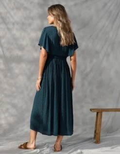 Robe Volantée, Crépon Léger -Femmes Vêtements Magasin 501651 C01 zoomx vue3