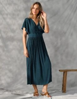 Robe Volantée, Crépon Léger -Femmes Vêtements Magasin 501651 C01 zoomx vue5