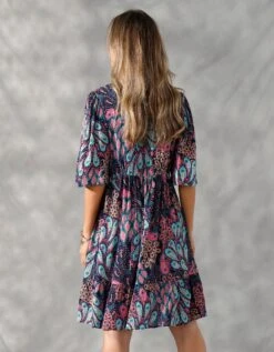 Robe Courte Manches "papillon" Imprimée Cachemire -Femmes Vêtements Magasin 501654 C01 zoomx vue3