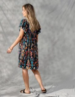 Robe Courte Manches "papillon", Imprimé Multicolore -Femmes Vêtements Magasin 501655 C00 zoomx vue2