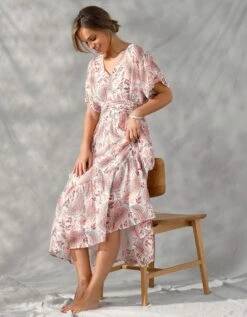 Robe Longue Voile Imprimé -Femmes Vêtements Magasin 501656 C01 zoomx vue5