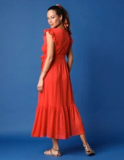 Robe Longue Sans Manches à Grand Volant -Femmes Vêtements Magasin 501657 C00 zoomx vue2