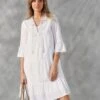 Robe Courte Voile De Coton, Macramé Ajouré 2 Robe Courte Voile De Coton, Macramé Ajouré -Femmes Vêtements Magasin 501664 C01 zoomx