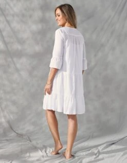 Robe Courte Voile De Coton, Macramé Ajouré -Femmes Vêtements Magasin 501664 C01 zoomx vue2
