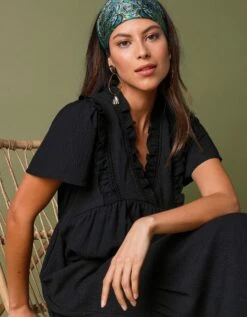 Robe Longue Encolure Fantaisie -Femmes Vêtements Magasin 501673 C01 zoomx vue3