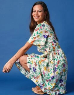 Robe Portefeuille Imprimée Manches Courtes -Femmes Vêtements Magasin 501676 C01 zoomx vue4