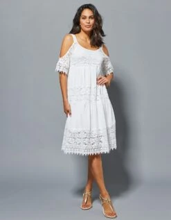 Robe Dentelle Macramé épaules Dénudées -Femmes Vêtements Magasin 501711 C02 zoomx vue6
