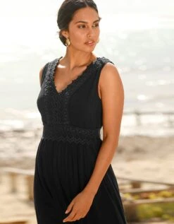 Robe Longue Volantée Macramé -Femmes Vêtements Magasin 501717 C01 zoomx vue4