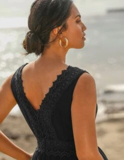 Robe Longue Volantée Macramé -Femmes Vêtements Magasin 501717 C01 zoomx vue6