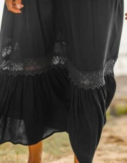 Robe Longue Volantée Macramé -Femmes Vêtements Magasin 501717 C01 zoomx vue7