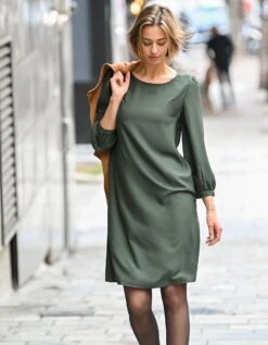 Robe Droite Manches 7/8ème Unie