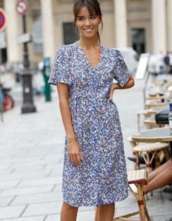 Robe Fluide Boutonnée Imprimée