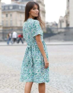 Robe Fluide Boutonnée Imprimée -Femmes Vêtements Magasin 501727 C01 zoomx vue2