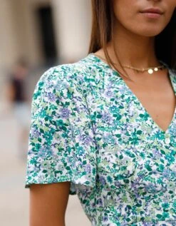 Robe Fluide Boutonnée Imprimée -Femmes Vêtements Magasin 501727 C01 zoomx vue5