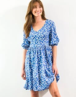 Robe Imprimée Col V Base évasée -Femmes Vêtements Magasin 501747 C01 zoomx vue7