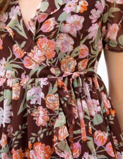 Robe Cache-coeur Voile Imprimée -Femmes Vêtements Magasin 501753 C01 zoomx vue4