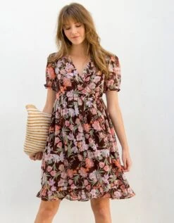 Robe Cache-coeur Voile Imprimée -Femmes Vêtements Magasin 501753 C01 zoomx vue6