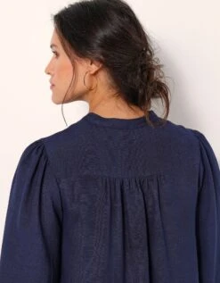 Robe Manches 3/4 Volantée Viscose-lin -Femmes Vêtements Magasin 501756 C00 zoomx vue7