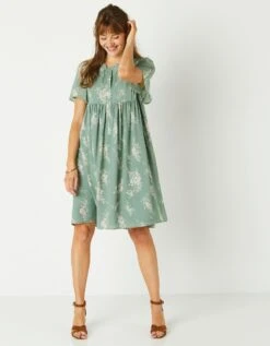 Robe évasée, Voile Imprimé Bicolore -Femmes Vêtements Magasin 501761 C01 zoomx vue3