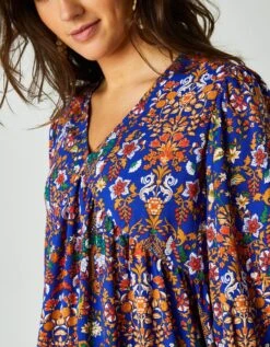 Robe Housse Manches 3/4 Imprimée, Crêpe -Femmes Vêtements Magasin 501762 C01 zoomx vue4