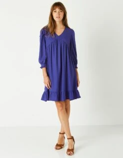 Robe Housse Manches 3/4 Unie, Crêpe -Femmes Vêtements Magasin 501765 C01 zoomx vue5