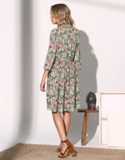 Robe Cache-coeur Imprimée Manches 3/4, Crêpe -Femmes Vêtements Magasin 501768 C02 zoomx vue2