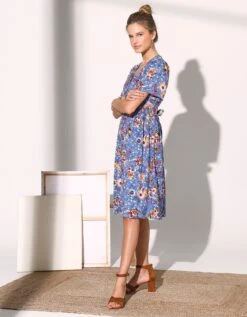 Robe Boutonnée Imprimée Manches Courtes -Femmes Vêtements Magasin 501771 C02 zoomx vue3