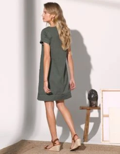 Robe Housse Unie Manches Courtes -Femmes Vêtements Magasin 501773 C01 zoomx vue2