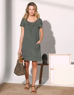 Robe Housse Unie Manches Courtes -Femmes Vêtements Magasin 501773 C01 zoomx vue4