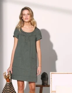 Robe Housse Unie Manches Courtes -Femmes Vêtements Magasin 501773 C01 zoomx vue5