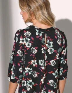 Robe Housse Imprimée Manches Coudes, Crêpe -Femmes Vêtements Magasin 501778 C01 zoomx vue2