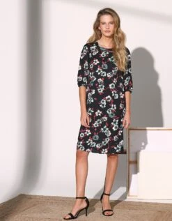 Robe Housse Imprimée Manches Coudes, Crêpe -Femmes Vêtements Magasin 501778 C01 zoomx vue5