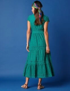 Robe Longue Col V Dentelle Macramé -Femmes Vêtements Magasin 501780 C03 zoomx vue3