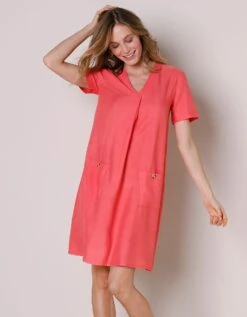 Robe Courte évasée Unie -Femmes Vêtements Magasin 501783 C01 zoomx vue5