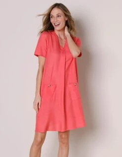 Robe Courte évasée Unie -Femmes Vêtements Magasin 501783 C01 zoomx vue6
