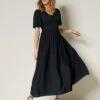Robe Longue Unie Base Et Manches évasées -Femmes Vêtements Magasin 501787 C00 zoomx