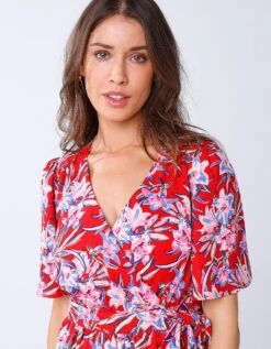 Robe Cache-coeur Imprimée Portefeuille -Femmes Vêtements Magasin 501792 C01 zoomx vue3