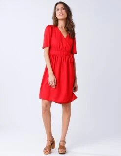 Robe Cache-coeur Unie Portefeuille 11 Robe Cache-coeur Unie Portefeuille -Femmes Vêtements Magasin 501793 C01 zoomx vue4