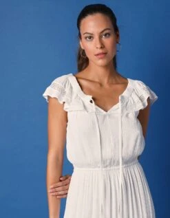 Robe Longue à Encolure Volantée -Femmes Vêtements Magasin 501803 C01 zoomx vue4