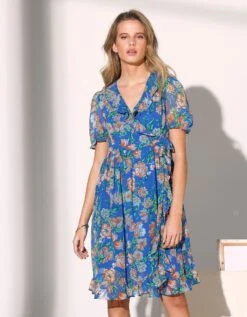 Robe Cache-coeur Voile Imprimé -Femmes Vêtements Magasin 501818 C01 zoomx vue2