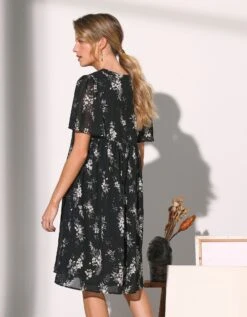 Robe évasée Imprimée, Voile -Femmes Vêtements Magasin 501820 C01 zoomx vue2