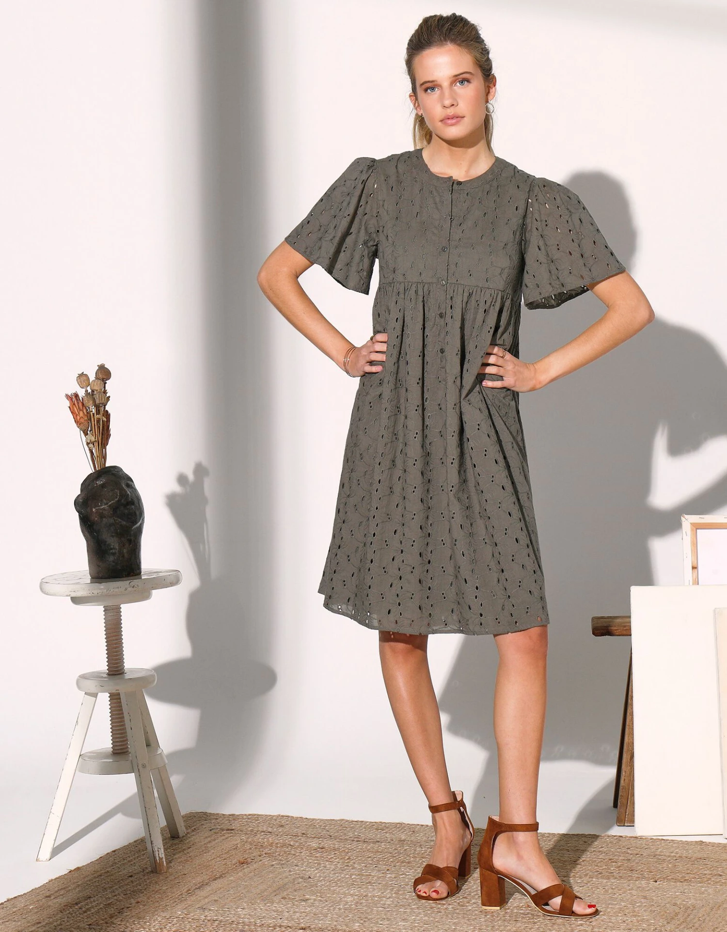 Robe évasée, Broderie Anglaise 6 Robe évasée, Broderie Anglaise – Image 4