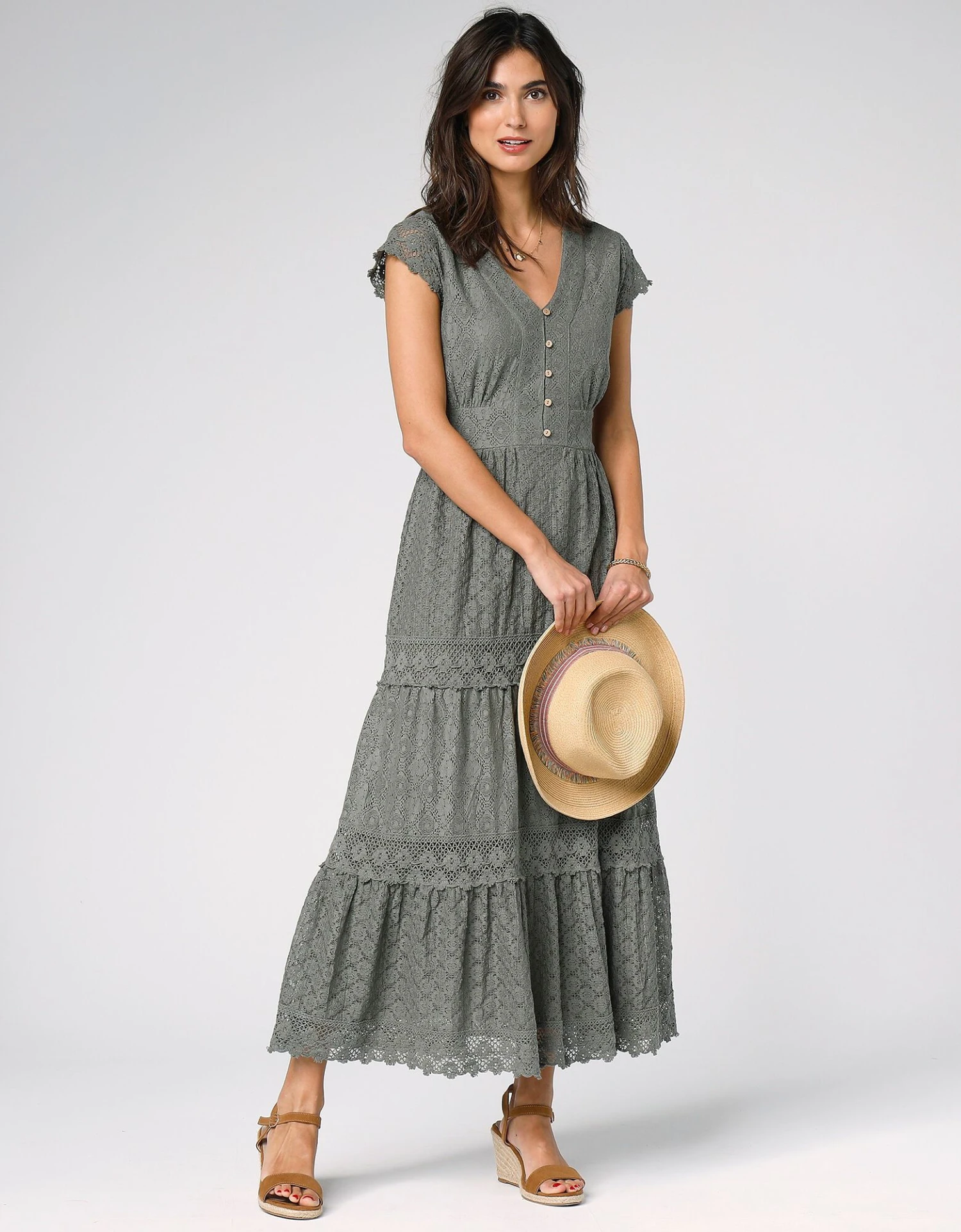 Robe Longue Dentelle Macramé 6 Robe Longue Dentelle Macramé – Image 4