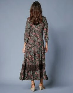 Robe Longue Imprimée Manches 3/4 Fendues -Femmes Vêtements Magasin 501952 C04 zoomx vue7