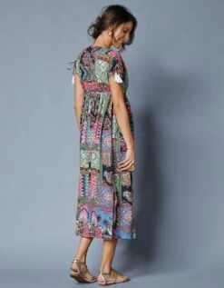 Robe Mi-longue Manches Courtes Imprimée -Femmes Vêtements Magasin 501962 C02 zoomx vue2