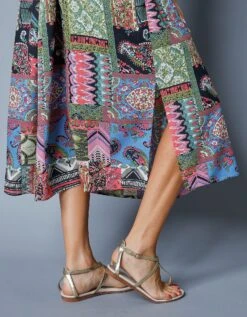 Robe Mi-longue Manches Courtes Imprimée -Femmes Vêtements Magasin 501962 C02 zoomx vue4