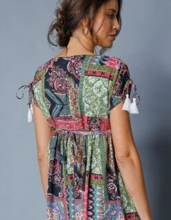 Robe Mi-longue Manches Courtes Imprimée -Femmes Vêtements Magasin 501962 C02 zoomx vue6